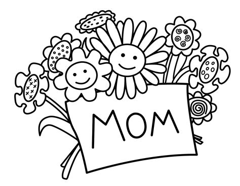 mothers day coloring pages  children kids toddlers happy