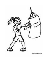 Boxing Bag Girl Sports Coloring Punching Colormegood sketch template