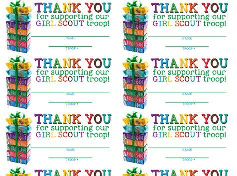 printable girl scout cookie   cards nomblack