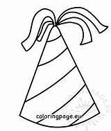 Birthday Hat Coloring Cone Stripes sketch template