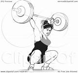 Barbell Woman Clipart Doing Squats Illustration Vector Royalty Perera Lal Collc0106 sketch template
