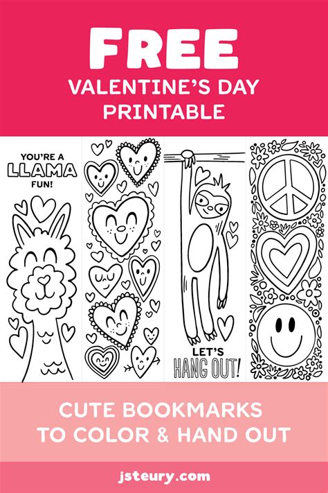 printable bookmarks valentines day