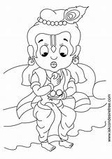 Krishna Drawing Cute Kids Line Eating Laddu Das Chintan Bhikaji Bhagavat Iskcon sketch template