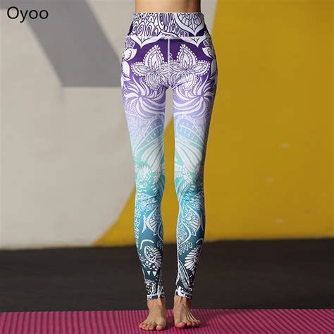 oyoo stunning beautiful yoga pants high waist floral printed leggings