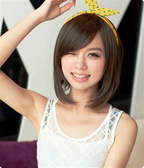 2014 Cute Short Asymmetrical Bob Haircut For Asian Women Hairstyles
