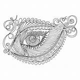 Pesce Groviglio Antistress Disegnato Occhio Stilizzato Isolati sketch template