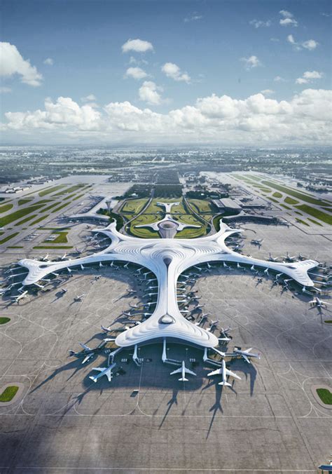 mad designs  snowflake inspired terminal  harbin taiping international airport archdaily