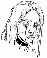 Coloring Billie Eilish Pages Famous People Popular sketch template