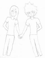Boy Holding Girl Drawing Hands Paintingvalley sketch template