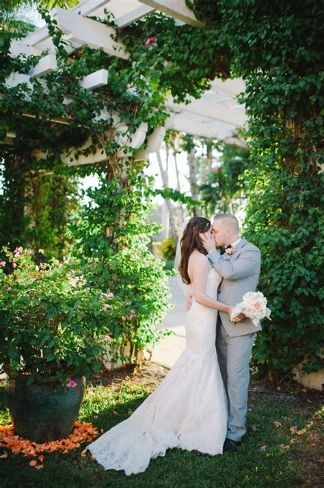intimate peach garden wedding glamour and grace