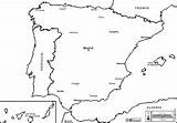 Spagna Cartina Mappe Mute Cartine Espagne Frontiere Nomi Principali sketch template