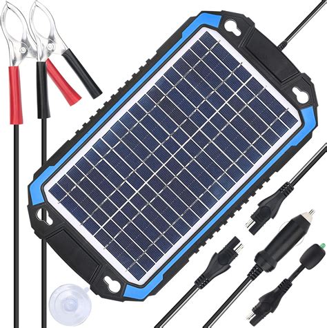 amazoncom suner power cargador de bateria solar de    coche  mantenedor kit de