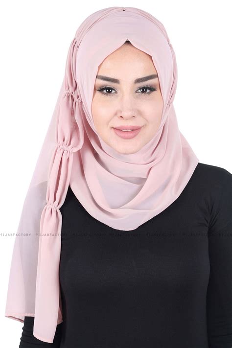disa dusty pink practical chiffon hijab