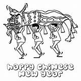 Chinese Coloring Year Pages Printable Lion Dance Food Years Happy Color Drawing Eve Talent Show Kids Festival Lunar Dragon Lanterns sketch template