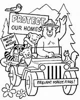 Coloring Smokey Bear Pages Fire Prevention Safety Week Colouring Kids Printable Camping Bears Sheets Color Friends Books Preschool Clipart Print sketch template