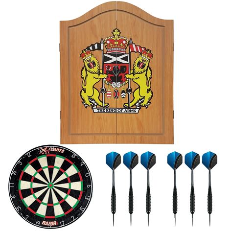 dragon darts houten kabinet starterpack inclusief dartbord en dartpijlen king  arms