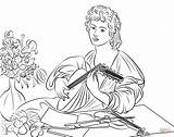 Caravaggio Coloring Lute Pages Player Drawing Getdrawings Printable sketch template
