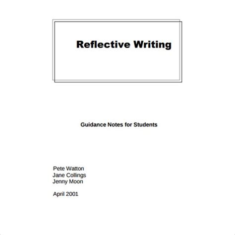 reflective journal templates