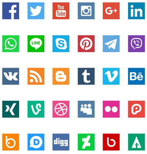 social networks vector logos eps