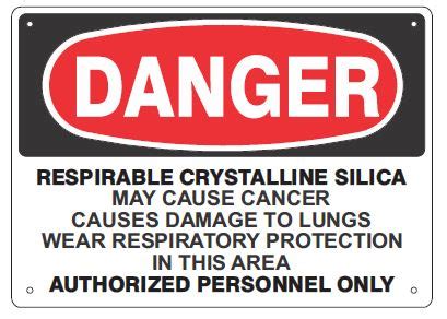 respirable crystalline silica   cancer silica danger sign