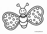 Butterfly Coloring Pages Simple Drawing Cute Printable Line Clip Cartoon Colouring Kids Butterflies Clipart Drawings Preschool Insect Print Kindergarten Insects sketch template