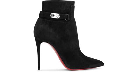 Christian Louboutin Lock So Kate Booty 100 Black Suede Lyst