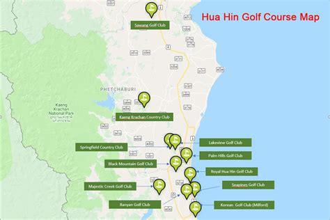 hua hin golf  map golf club map guide  hua hin