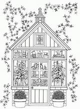 Coloring Pages Adults Garden Book Whimsical Fancy Sheets Colouring Dover Coloriage House Welcome Books Publications Paysage Greenhouse Doverpublications Gardens Haven sketch template