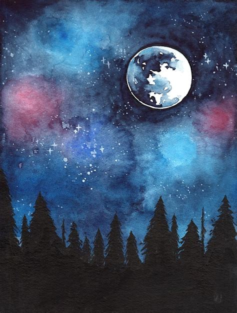 moon watercolour background  image  pixabay
