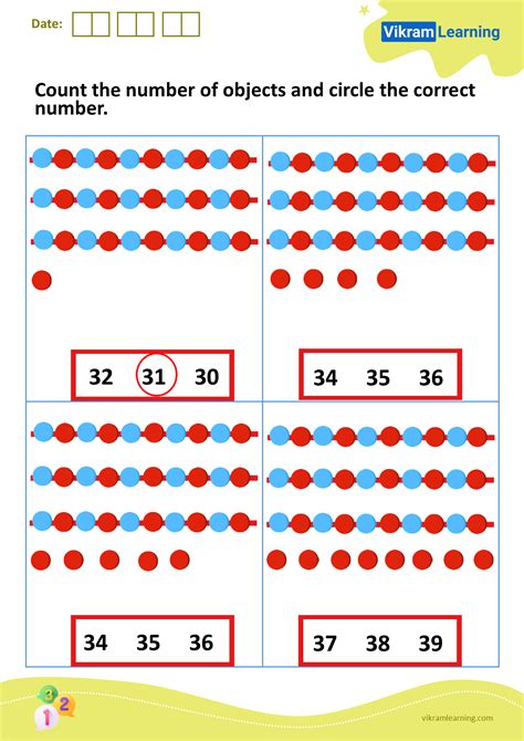 count  number  objects  circle  correct number