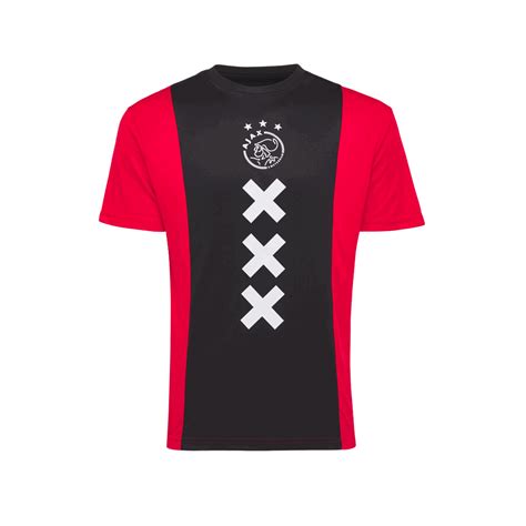 ajax  shirt roodzwart polyester senior official ajax fanshop