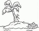 Island Coloring Deserted Fail Case Wood Little Desert Sunset Sea Drawings sketch template
