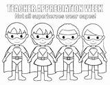 Teacher Appreciation Week Coloring Pages Printable Superheroes sketch template