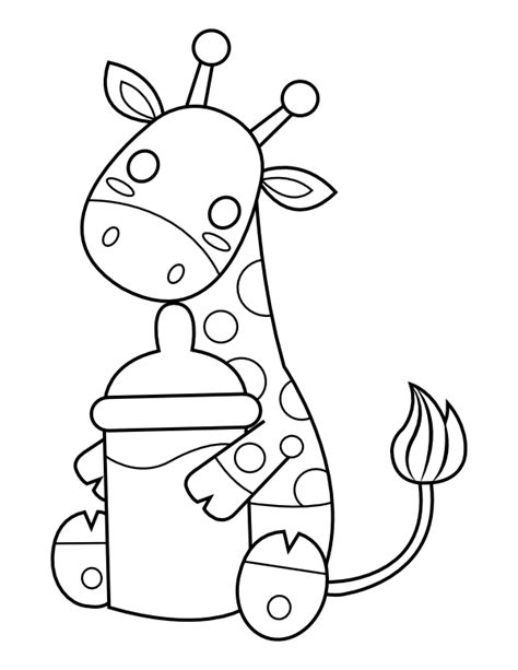 printable baby giraffe coloring page