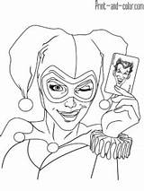 Harley Quinn Coloring Pages Joker Color Print Printable Dc Adults Card Universe Kids Sheets Adult Poison Ivy Book Drawing Outline sketch template