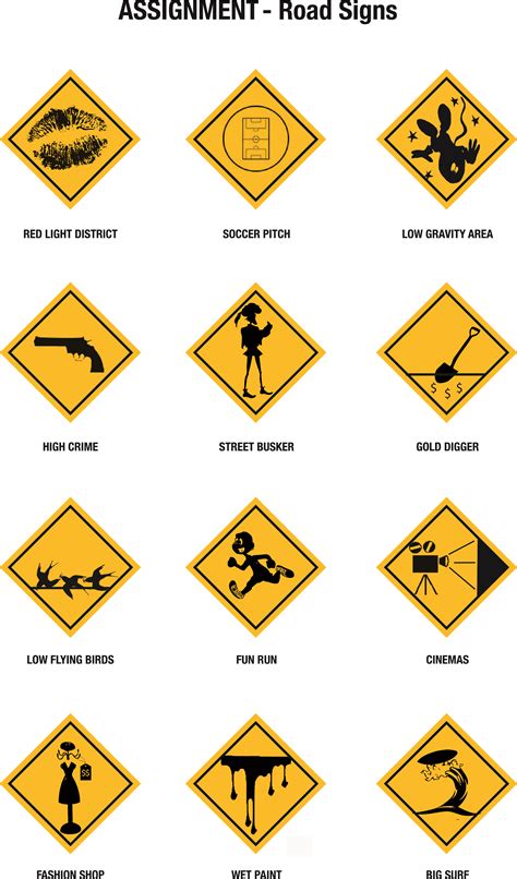 common street signs clipart