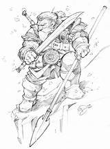 Dunbar Warcraft Dwarven Bleistift Skizzen Zwerg Malvorlagen Bisley Deviant sketch template