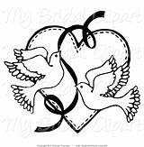 Clipart Wedding Doves Clip Bridal Cliparts Border Marriage Heart Ribbon Designs Flying sketch template