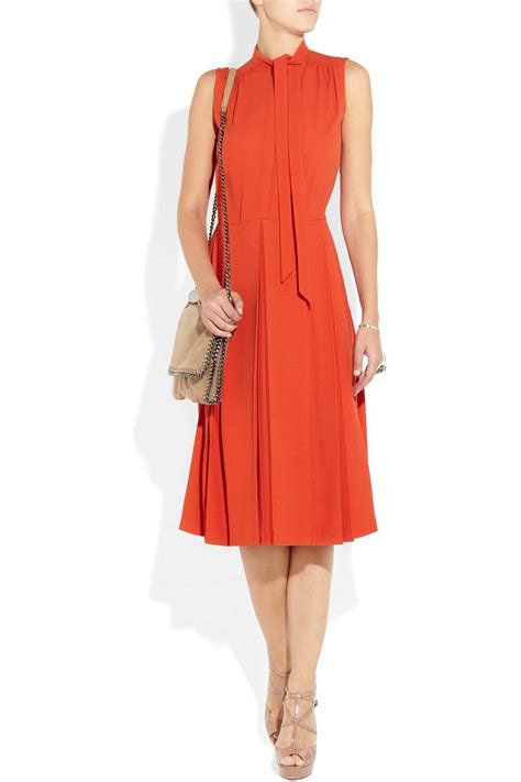 chloe pleated crepe dress dresses clothes clothes collection