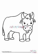 Colouring Chinese Year Ox Activity Pages Village Explore sketch template