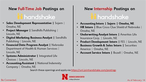 New Job Postings On Handshake Announce University Of Nebraska Lincoln