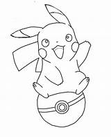 Pikachu Pokeball sketch template