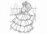 Coloring Barbie Pages Fashion Cartoon sketch template