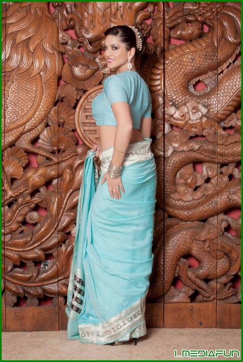 sunny leone s bollywood photoshoot in blue saree actress