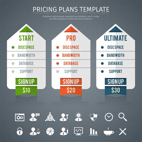 pricing plan template  vector art  vecteezy