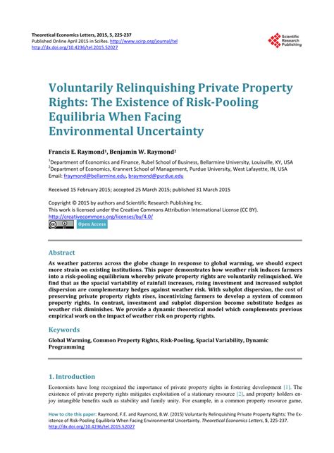 voluntarily relinquishing private property rights  existence