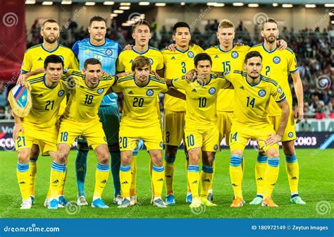 team photo  kazakhstan national football team   editorial stock image image
