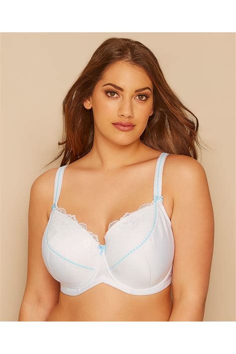 white and blue underwired soft padded bra