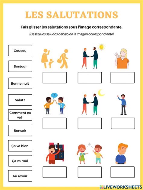 worksheet  les salutatations  pictures   including people