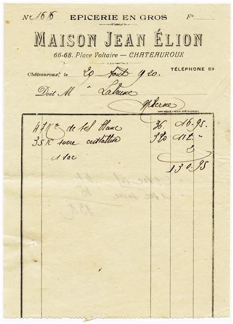 vintage french invoice  cheque  design shop blog